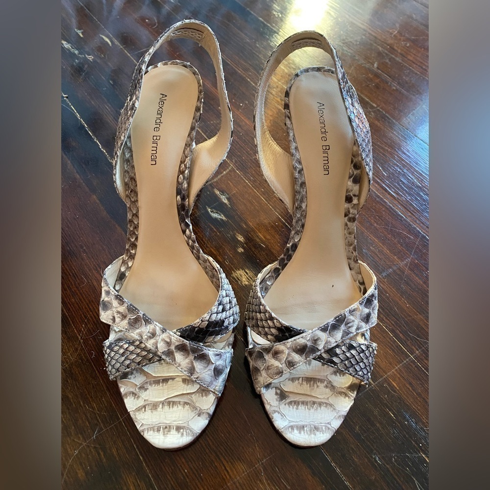 Alexandre Birman Genuine Python Sandal Heels Size… - image 3
